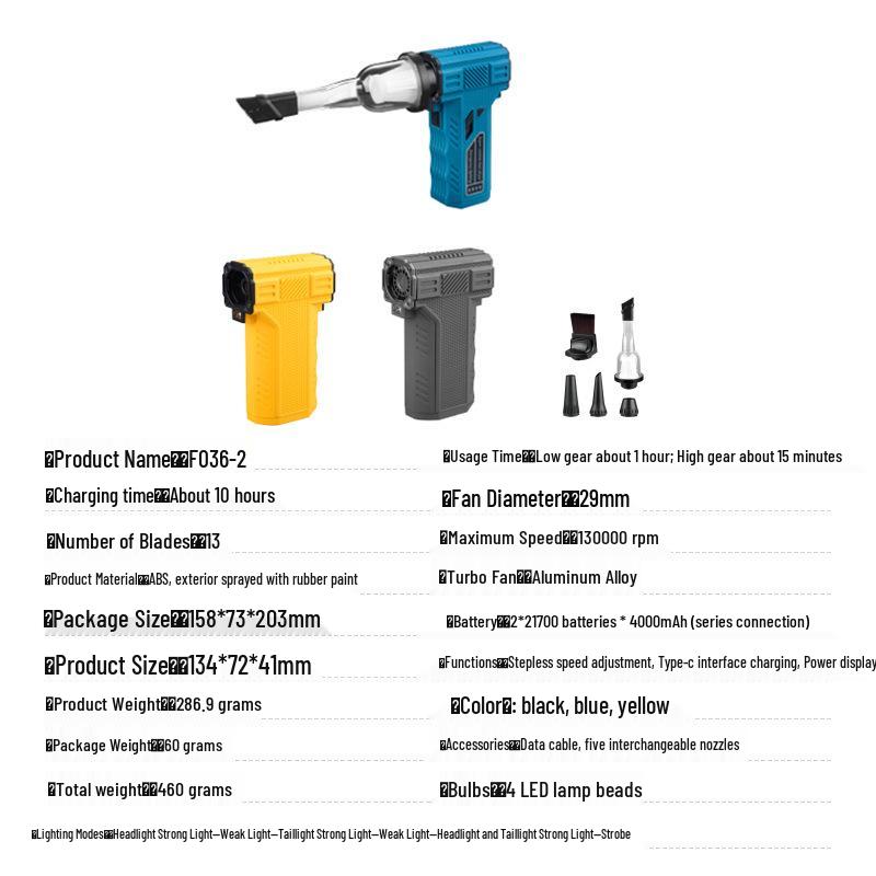 Portable Magnetic Floodlight & Multi-Function Turbine Fan with Adjustable Speed