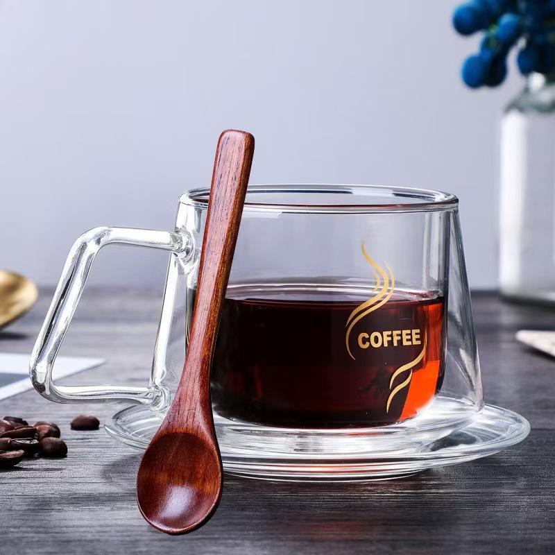 Kaffeetasse aus Borosilikatglas mit hohem Wert, Wärmeisolierung, doppelwandiges Glas, kreativ, transparent, Hochtemperatur-Wasserglas, Hitzebeständigkeit