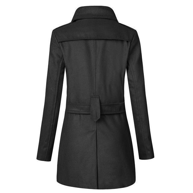 Men's Autumn Double-Breasted Woolen Trench Coat: Mid-Length, Korean Style, Slim Fit