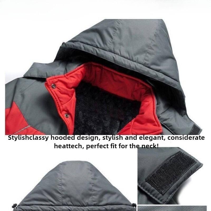 Winter Outdoor Couple Cotton -Padded Jacket Plus Velvet Warm Jacket Large Size Simple Tooling Jacket