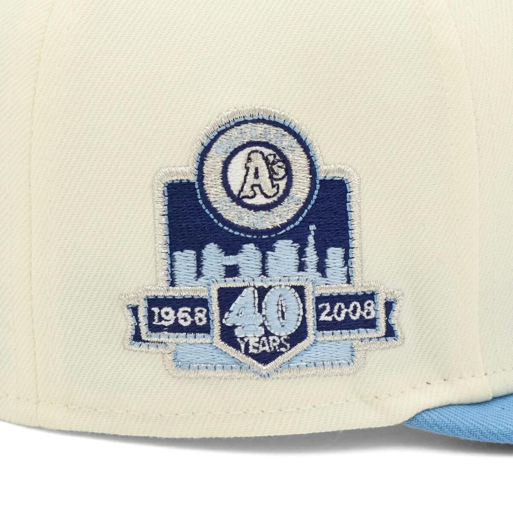 New Era 59FIFTY Cap MLB Oakland Athletics OAK Blue White SIDE PATCH ONSPOTZ Exclusive and 5950 Side Patch Straight Flat Visor Fashion Trends Popular