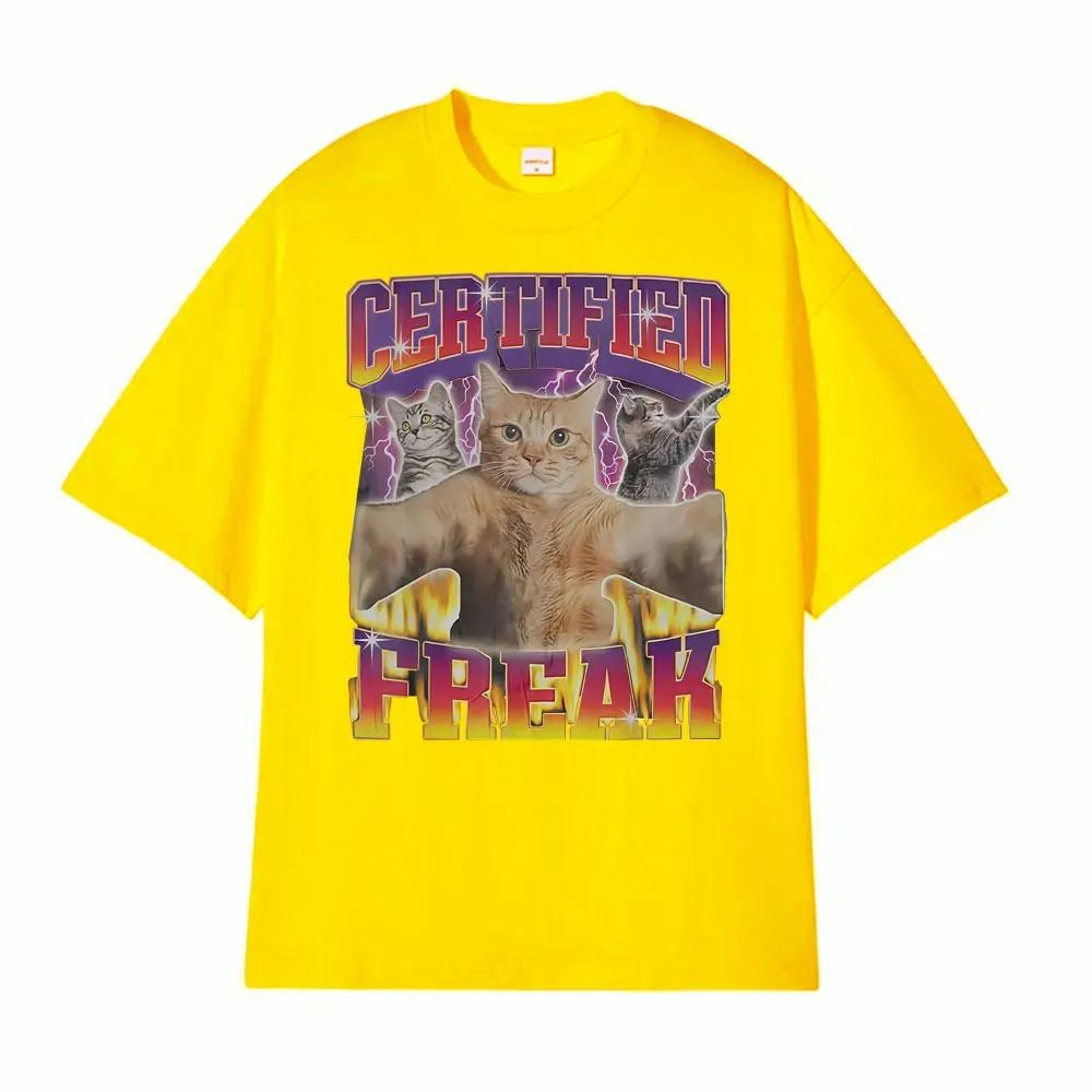 Unisex Summer Short Sleeve TShirt Funny Vintage Cat Meme Oversized Comfortable Stylish Fashion Casual Women And Men Tshirts
