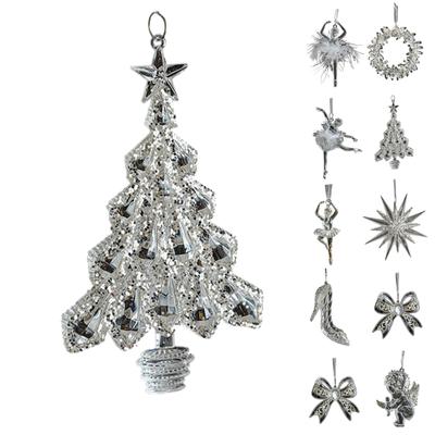 Ornement de Noël 2D Pendentif Cristal Glacé Acrylique Transparent Ange Design Arbre Décoration d'Arbre de Noël de Luxe Accessoire