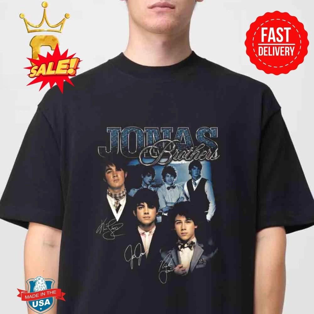 Jonas Brothers Brothers Throwback Signature Signed T-Shirt S-5XL