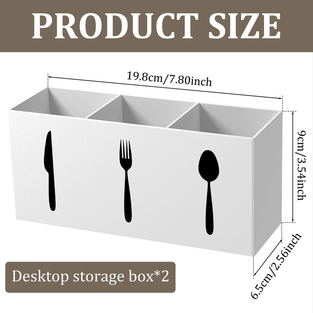 Acrylic Cutlery Organizer Clear Spoon and Fork Holder Exquisite 3 Section Tableware Storage Box Household Cutlery Utensil Holder