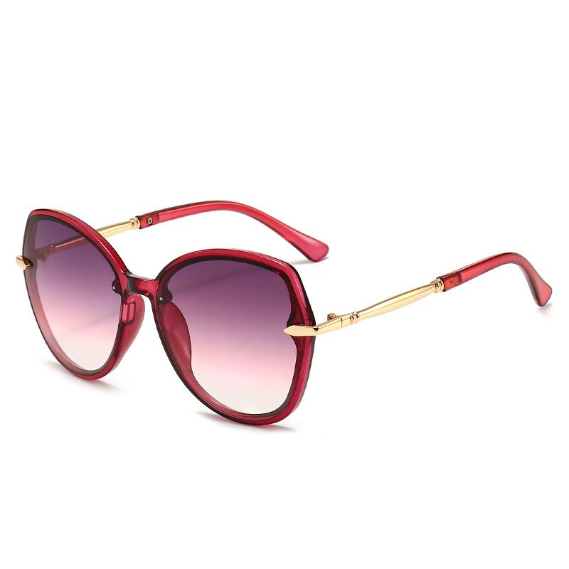 New Korean Version of Sunglasses Women's Fashion Metal Joker Ins Sunglasses Big Frame Sunglasses