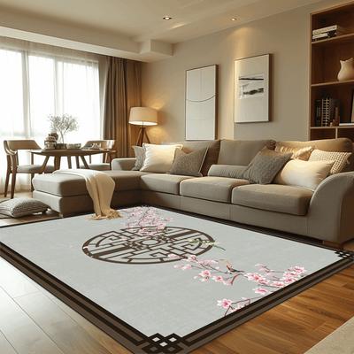 Tapetes de Flores em Estilo Chinês para Sala de Estar Tapete de Decoração Retrô Tapete para Casa Área do Sofá do Hall de Entrada Tapetes Grandes para Corredor de Quarto