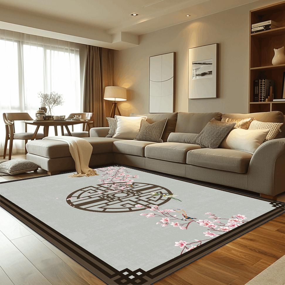 Chinese Style Flower Carpets for Living Room Retro Decoration Carpet Home Hall Sofa Area Floor Mat Bedroom Hallway Large Rugs