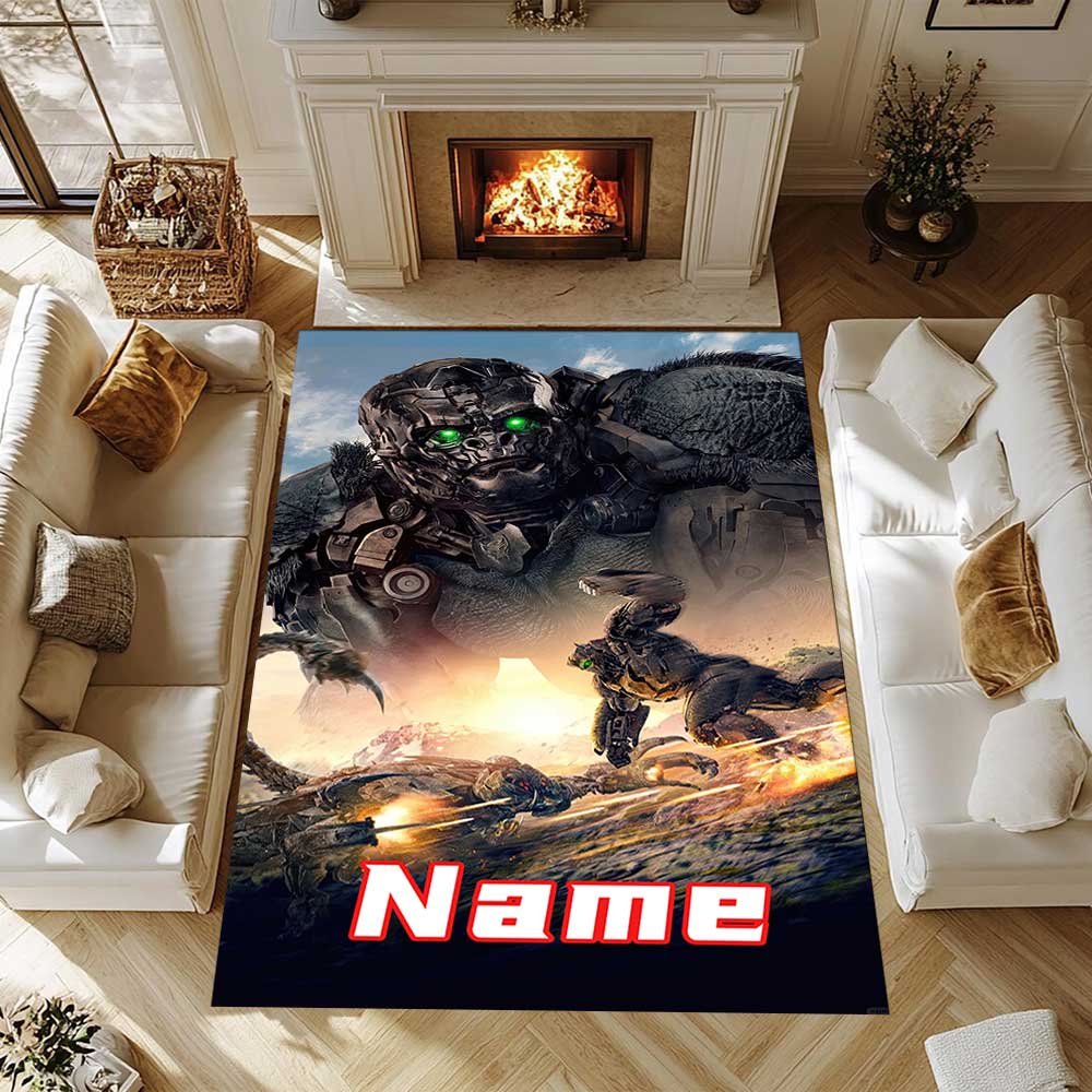 Love Transformers (2) Customize your name rug, office chair cushion, home bedroom living room gift.