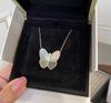 Top Quality Popular Brand Butterfly Gems Necklace Pure 925 Sliver Fashion Gift For Women Exquisite Luxury Zirconia Jewelry