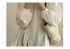 Spring/Summer 2026 Artistic Loose-Fit Plus Size Women's Linen Shirt with Pleated Stand Collar and Long Sleeves