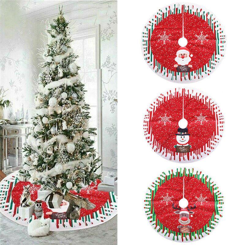 Weiche und bequeme 80 cm Weihnachtsbaumdecke mit Weihnachtsmann und Rentier