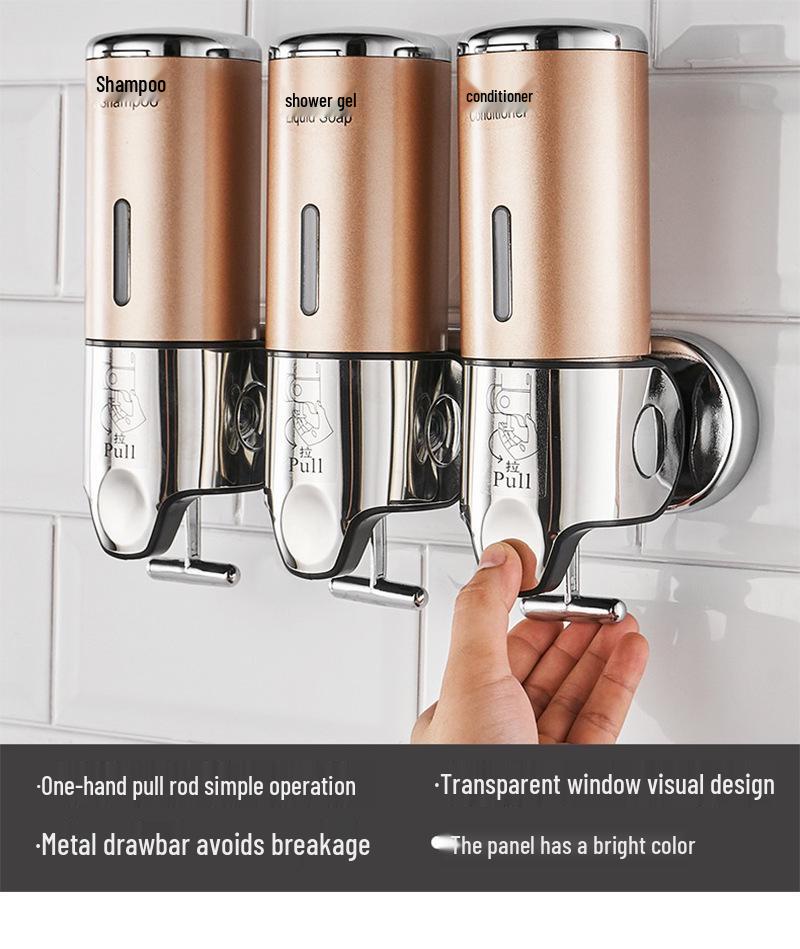Wall-Mounted Stainless Steel Manual Soap Dispenser for Bathroom