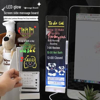 USB-Powered LED Message Board: Wipeable Fluorescent Memo Pad for Desk