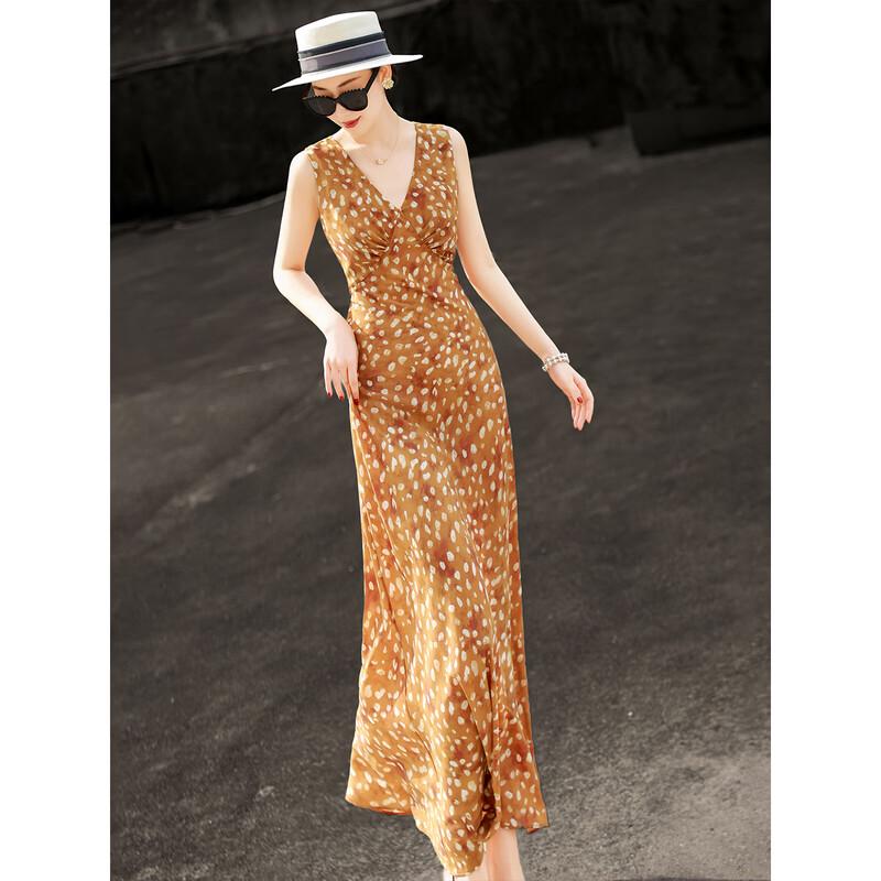 Lancer Elegant V-Neck Printed A-Line Midi Dress XL