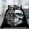 Skull Duvet Cover Set Queen Black Skeleton Paisley Floral Pattern Bedding Set For Teen Adult Polyester Halloween Comforter Cover