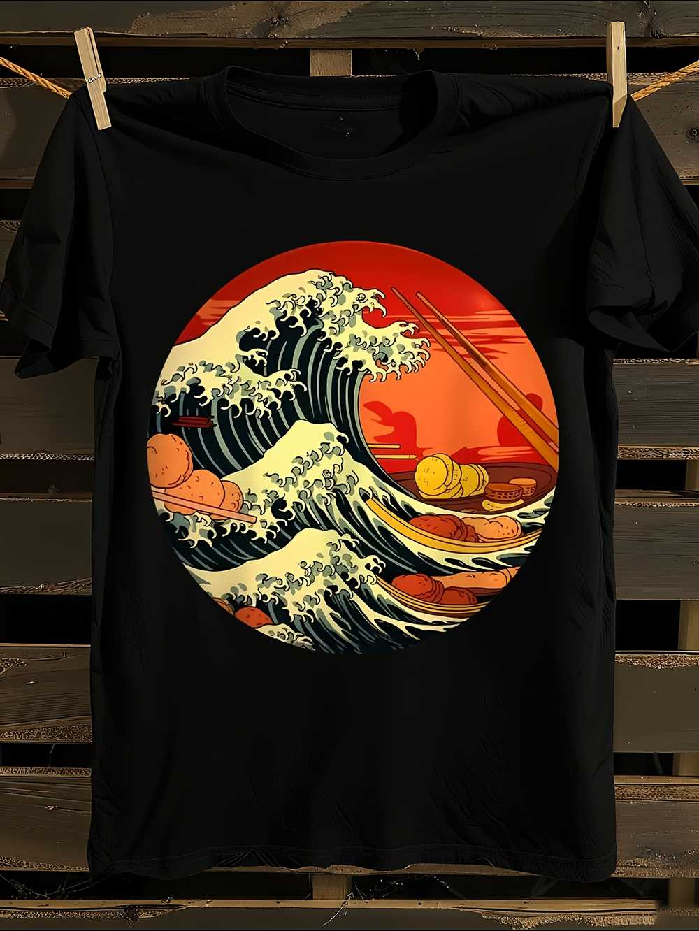 

s Great Wave off Kanagawa T-Shirt Mens Tshirt Womens Tshirts with Letters Print Short Sleeves T-Shirt Casual Street Tee Shirt Top S