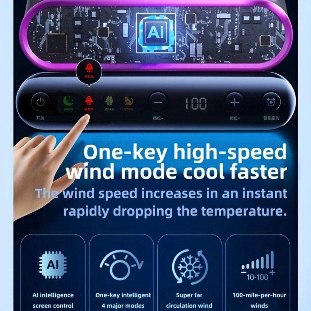 Timer High-Power Electric Fan 4 Modes Household Air Circulator Indoor Standing Fan  Bedroom