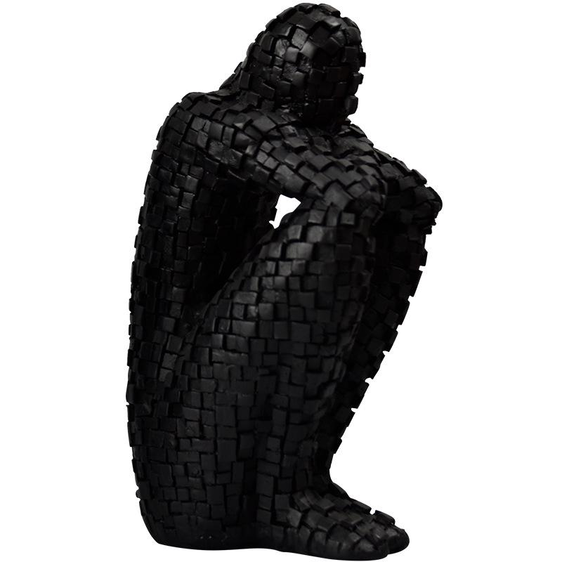 New Chinese Style Mosaic Figure Resin Sculpture for Living Room Decor