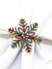 4pcs/lot Christmas Snowflake Napkin Ring Diamond Napkin Buckle Alloy Napkin Ring Cloth Ring