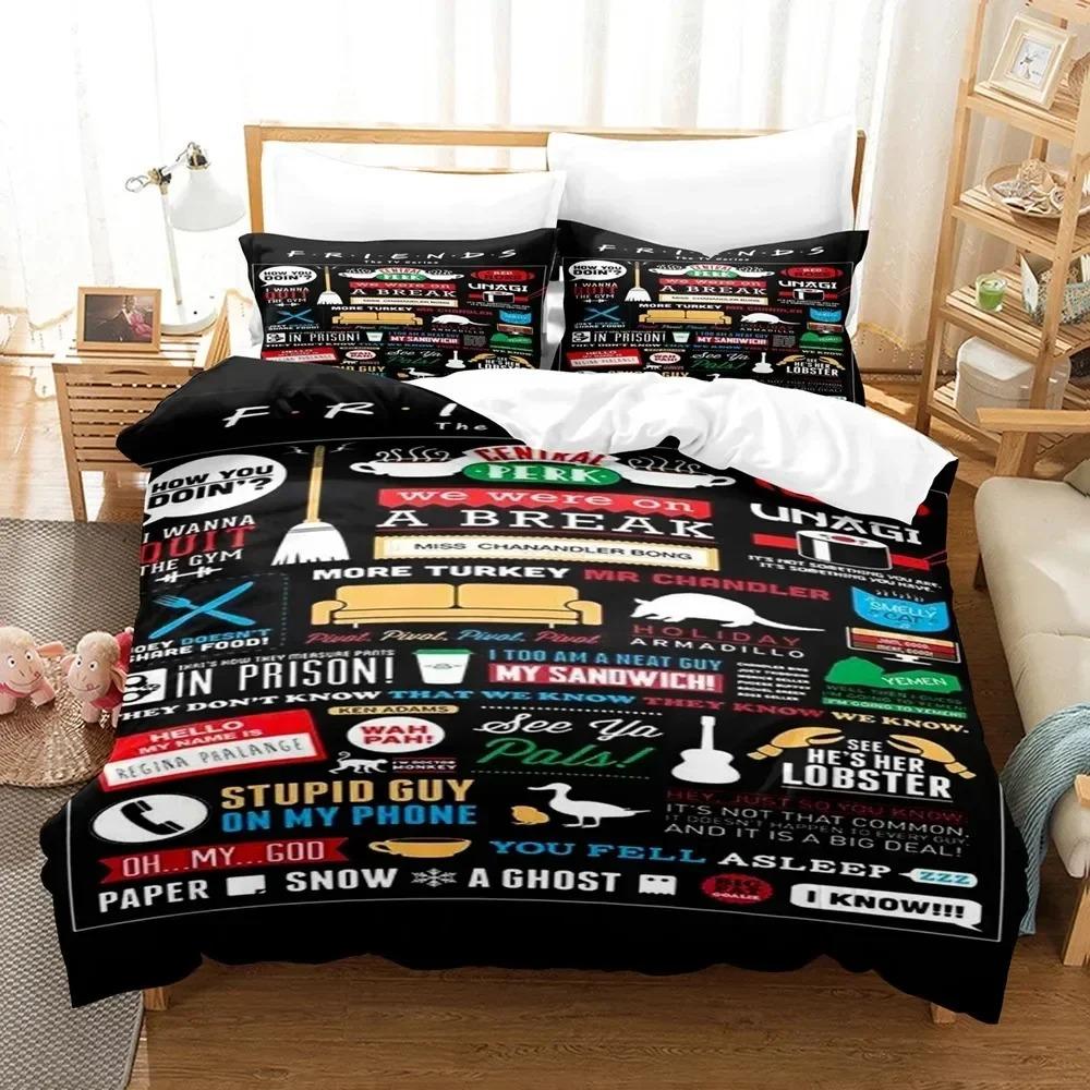 Comforter 3D Print Friends Tv Movie Bedding Set Bedroom Soft Modern S Comefortable Kids And