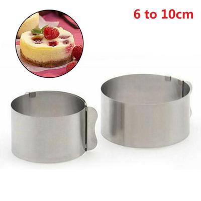 4 Inch Retractable Stainless Steel Circle Mousse Ring Baking Tool Cake Mould Mold, Ajustable 6-10cm