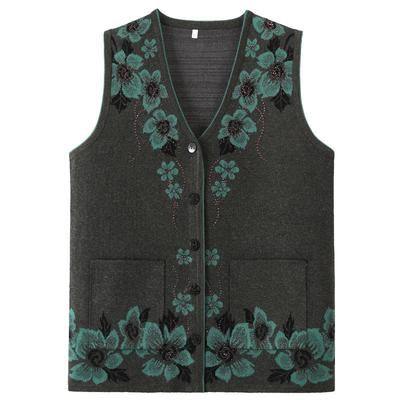 Vest Female Grandma Cardigan Sweater Women Spring Autumn Clothing Middle-aged Elderly Vest