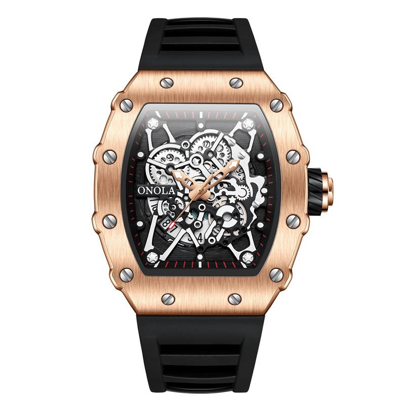 High Quality New Fashion Waterproof Quartz Men's Watch Silicone Strap