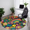 1 Stück Teppich mit Blumenmuster, Runder rutschfester langlebiger großer Büroteppich, Geeignet für das Büro