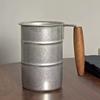 380ml/500ML stainless steel retro beer cup, wooden handle anti fall camping cup, outdoor style travel coffee cup, household cup