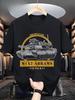 Men's M1A2 Abrams US  Tank Graphic T-Shirt- Black  Design with America's Battle Tank& MA2 ABRAMS China Print