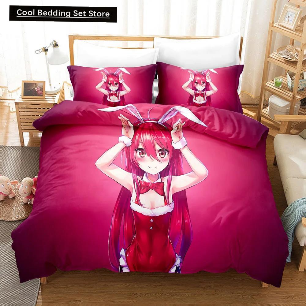 Kawaii Flicka Tecknad Shakugan No Shana Sängkläder Set Anime Sänglinne Täcke Påslakan Set Heminredning Enkel Queen King Size Gåva