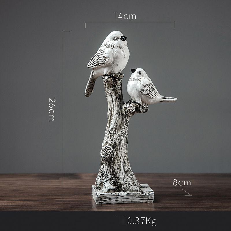 Nordic Vintage Resin Birds Statue Accessories Art Home Bedroom Desk Figurines Decoration Items Cafe Office Table Sculpture Decor