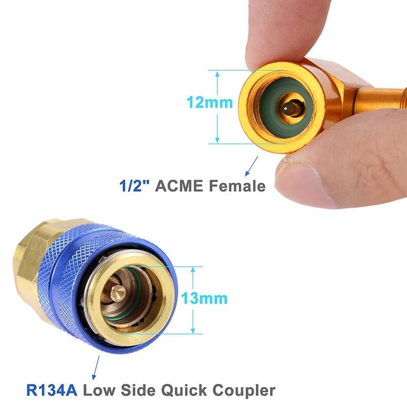 59'' Air-conditioning AC R134A Refrigerant Recharge Hose Kit with Gauge,R134A Can Tap Quick Couple,R410A Straight Swivel Adapter