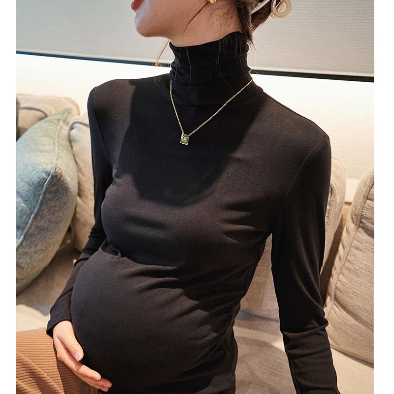 

Одежда для беременных, осенне-зимний полуводолазка с плиссировкой, теплая Ми с высокой талией, регулируемые солнцезащитные брюки, комплект из двух предметов M Recommended 85-52.5kg