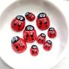 10pcs Colorful Kawaii Cartoon Red Beetle Flat Bottom Cookie Flat Back Resin Scrapbooks Figurines DIY Decor Crafts