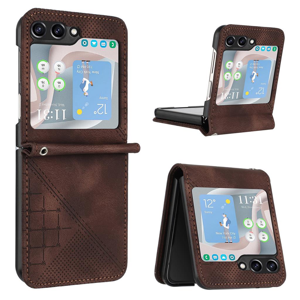 For Samsung Galaxy Z Flip7 FE 5G/Z Flip6 5G Leather Wallet Case Butterfly Flower Imprinted Phone Cover with Strap