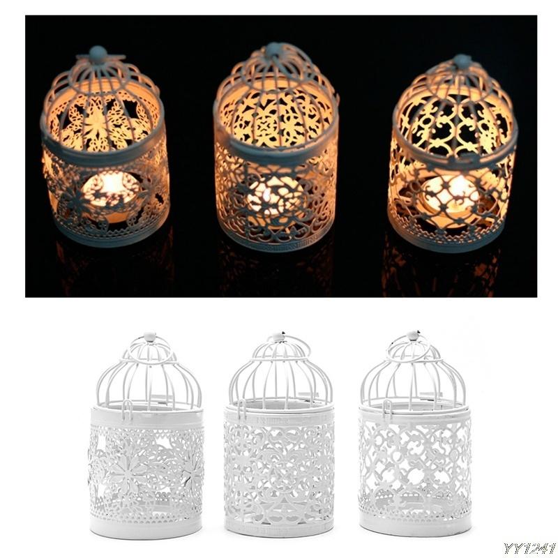 1PC Creative Candelabros Hollow Hanging Bird Cage Candle Holder Candlestick Lantern Bridal Decor Vintage Candlesticks Home Decor
