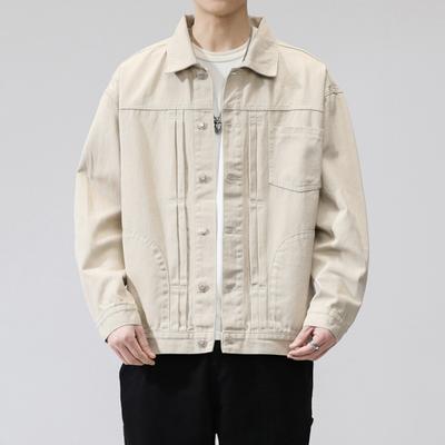 Denim Jacket Men's New Spring Fashion Brand Hong Kong Wind Trend Cargo Loose Casual Coat Fashion Everything Top