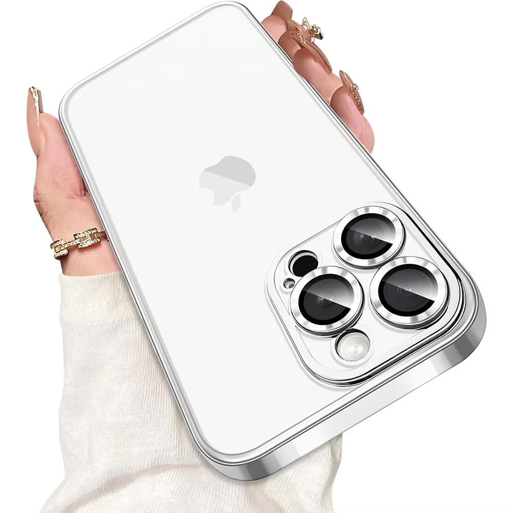 Luxury Glitter Plating Transparent Soft Case For iPhone 17 Air 16 15 14 13 Pro Max 16E Clear Silicone Cover Ultra Thin TPU Shell