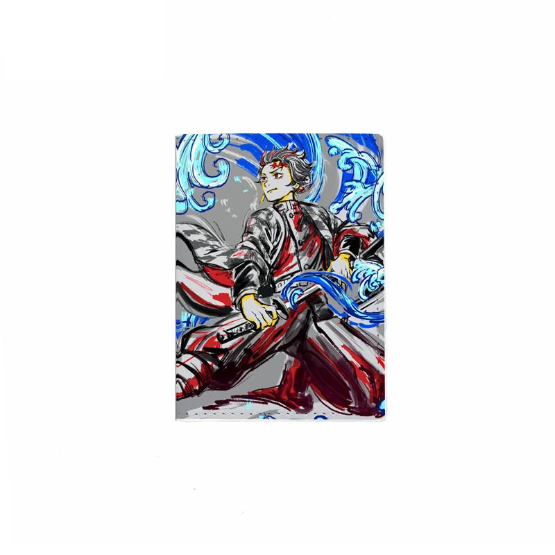Japanese Anime Demon Slayer Passport Cover Unisex Students Travel Passport Holder Wallet Women Leather Credit Card Holder Case