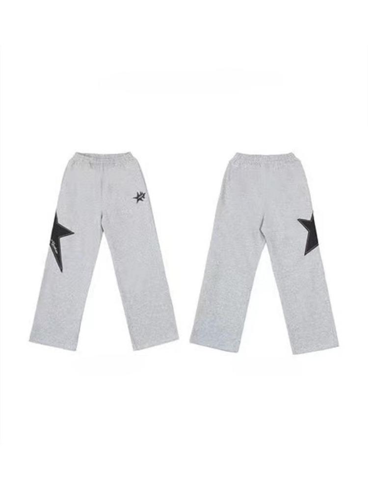 Y2K Streetwear Star Jogging Joggebukser Kvinner Harajuku Retro Vintage Patchwork Sportsbukser Oversized Hip Hop Wide Joggers