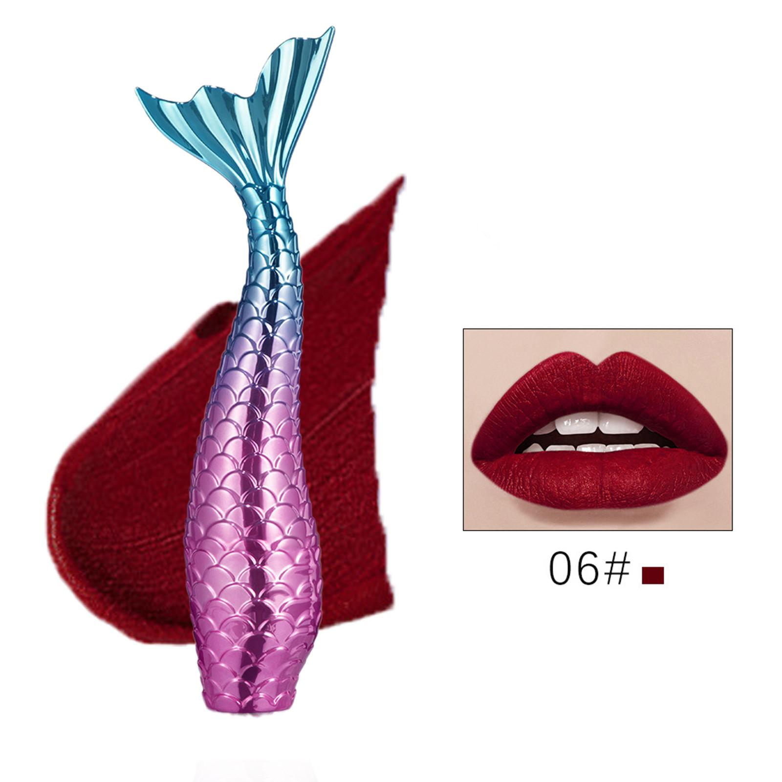 

Губные помады для женщин, 12 цветов, блеск для губ с хвостом русалки, невыцветающий, с антипригарным покрытием