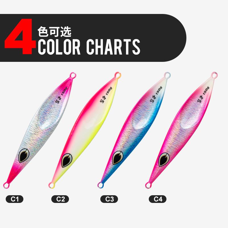 TEASER Fishing J125 Fishing Accessories Bait Saltwater 80g 100g 150g Luminous Vertical Slow Pitch Lead Fishing Lure Metal Jigs
