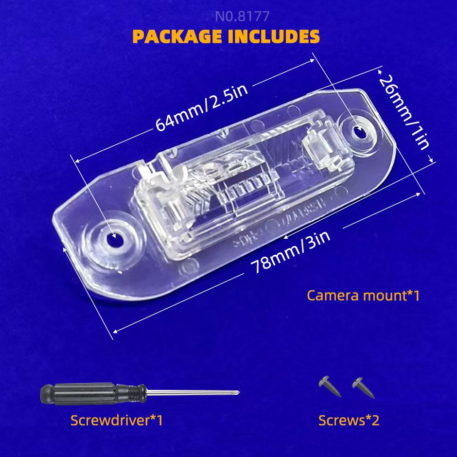 Rear View Backup Camera Mount Bracke License Plate Light Housing T for Volvo C30 C70 XC60 XC70 XC90 S40 S60 S80 V40 V50 V60 V70.