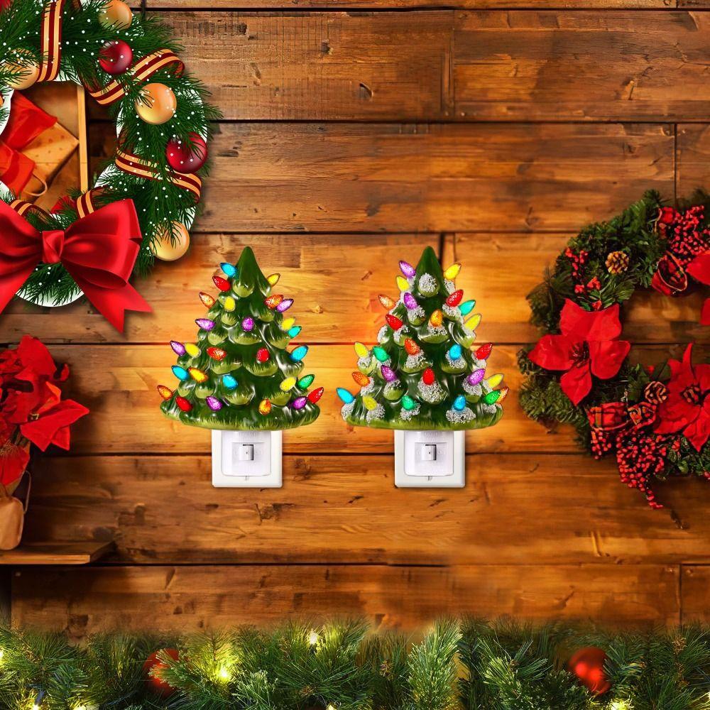 Colorful Bedside Lamp with ON/Off Switch Festival Lamp Fahion Christmas Tree Night Light