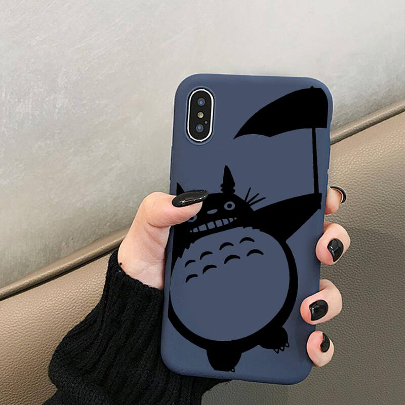 

Милый чехол для телефона с рисунком Тоторо Гибли Миядзаки в стиле аниме для iPhone 12 mini 11 Pro XS MAX X XR 7 8 6 Plus, мягкий силиконовый чехол яркого цвета синего цвета iphone XS MAX