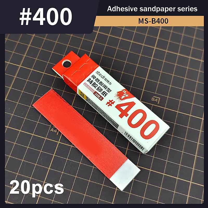 

10Pcs/Box Model Sandpaper Adhesive Backed Sandpaper 20X80Mm For Professional Modeling Washable And Reusable Diy Craft Tools