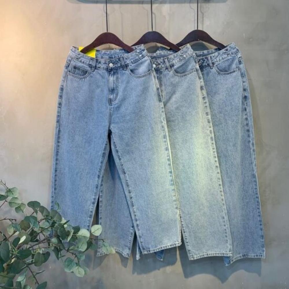 C S In The Room Women S Belted Straight Wide jeanS 4Color Bk N703