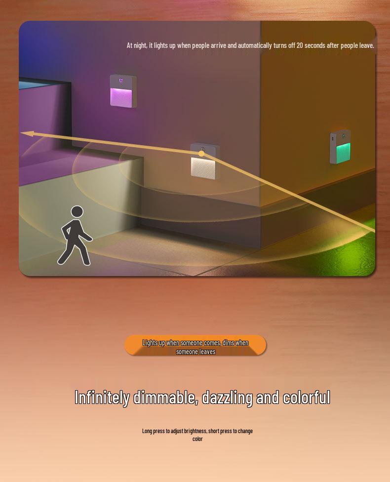 F11 Stepless Dimming Sensor Night Light with Human Motion Detection